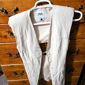 ZARA beige sleeveless vest